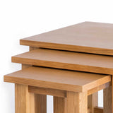 Surrey Oak Nest of Tables - Close up of top of tables