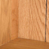 close up of shelf corner on the Surrey Oak Slim Bookcase