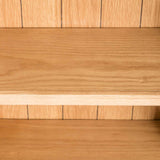 close up of fixed shelf on the Surrey Oak Slim Bookcase