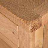 Surrey Oak Large Chest Of Drawers - Close up of top corner