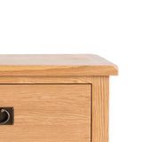 Surrey Oak Large Chest Of Drawers - Close up of top of drawers