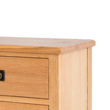 Surrey Oak Large Chest Of Drawers - Close up of top of drawers