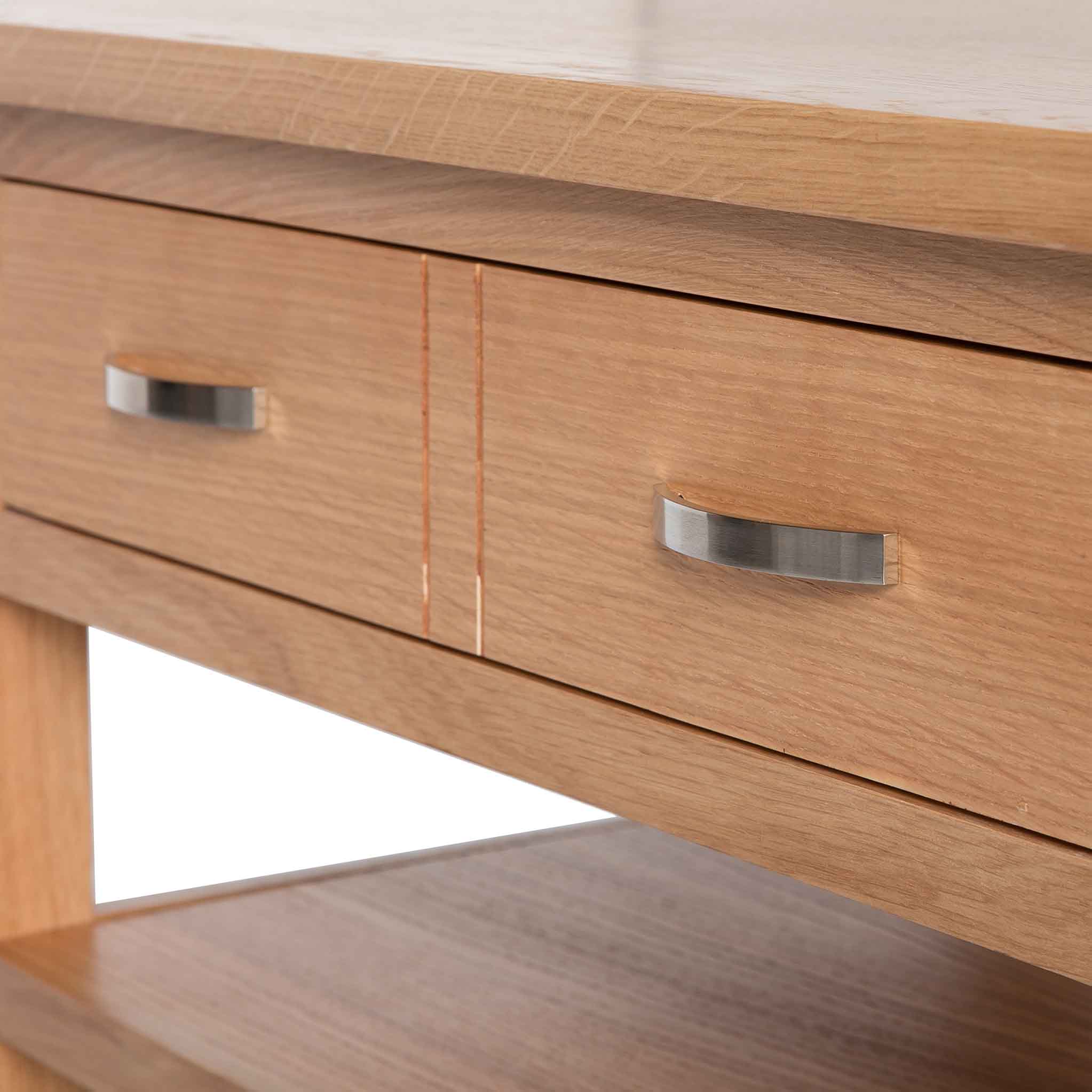 Light fashion oak coffee table with drawers