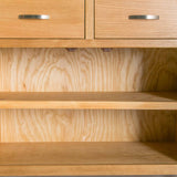 close up of the fixed internal shelf