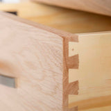 London Oak Large Sideboard  - Close up of Dovetail Joints on Drawer