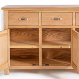 London Oak Large Sideboard - View of inside cupboard