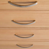 close up of the tiered drawer handles on the London Oak 2 over 3 Chest of Drawers