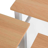 Farrow Grey Nest of Tables - Close up of oak tops 