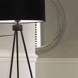 Houston Matt Black Tripod Floor Lamp close up