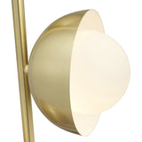 Estelle Brushed Brass Metal and White Orb Dome Floor Lamp