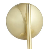 Estelle Brushed Brass Metal and White Orb Dome Floor Lamp