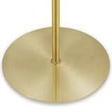 Estelle Brushed Brass Metal and White Orb Dome Floor Lamp