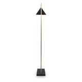 Zeta Matt Black and Antique Brass Floor Lamp