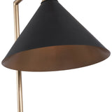 Zeta Matt Black and Antique Brass Floor Lamp