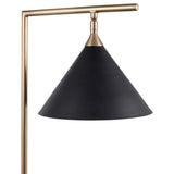 Zeta Matt Black and Antique Brass Floor Lamp