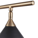 Zeta Matt Black and Antique Brass Floor Lamp