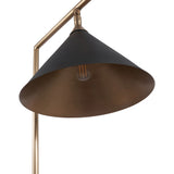 Zeta Matt Black and Antique Brass Floor Lamp