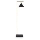 Zeta Matt Black and Antique Brass Floor Lamp from Roseland