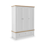 Farrow Grey Triple Wardrobe with Storage Drawers from Roseland Furniture