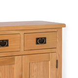 Surrey Oak Mini Sideboard - Close up of top