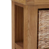 Zelah Oak Bench with Baskets - Bench end