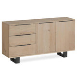 Oak Mill Small Sideboard - Metal Base - White Oil by Roseland Furniture