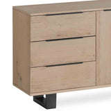 Oak Mill Small Sideboard - Metal Base - White Oil