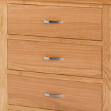 London Oak 5 Drawer Chest - Close up of drawer fronts