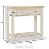 Farrow Cream Console Table dimensions