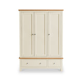 Farrow Cream 3 Door Wardrobe with Storage Drawers