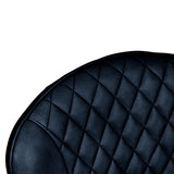 Emilee Navy Blue Leather Quilted Back Dining Chair