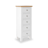 Farrow White 5 Drawer Tallboy Chest from Roseland Furniture