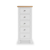 Farrow White 5 Drawer Tallboy Chest