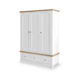 Farrow White Triple Wardrobe with Storage Drawers