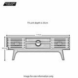 Brunswick Oak Effect Slatted TV Stand Unit dimensions