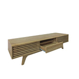 Brunswick Oak Effect Slatted Wide TV cabinet