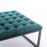 Adison Teal Buttoned Velvet Foot rest