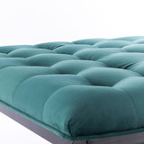 Adison Teal Buttoned Velvet Footstool