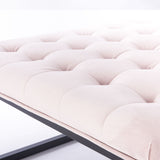 Adison Blush Pink Buttoned Velvet Footstool