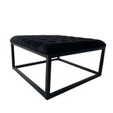 Adison Black Buttoned Velvet Foot rest