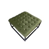 Adison Green Buttoned Velvet Footstool from Roseland