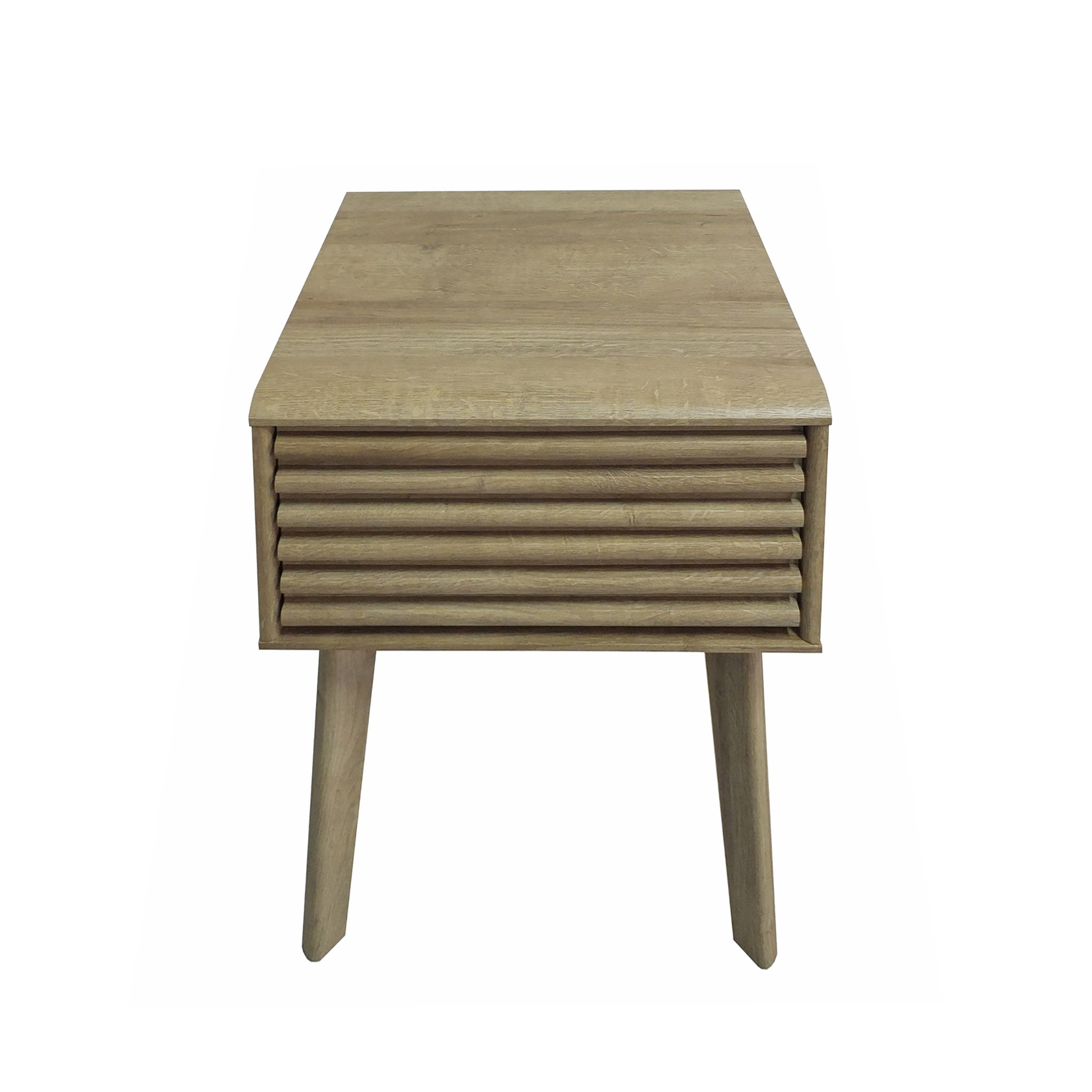 Brunswick 1 Drawer Slatted Lamp Table | Oak Walnut Finish | Roseland