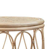 Azaki Rattan Round Side Lamp Table