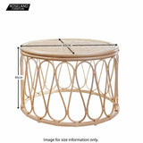 Azaki Loop Round Rattan Coffee Table - Size Guide