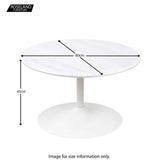 Gwen White Round Faux Marble Coffee Table dimensions