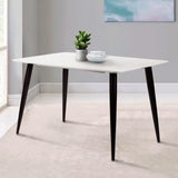 Lucio White Faux Marble Rectangular Dining Table for dining room