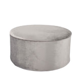 Mandy Grey Round Velvet Ottoman Storage Box from Roseland