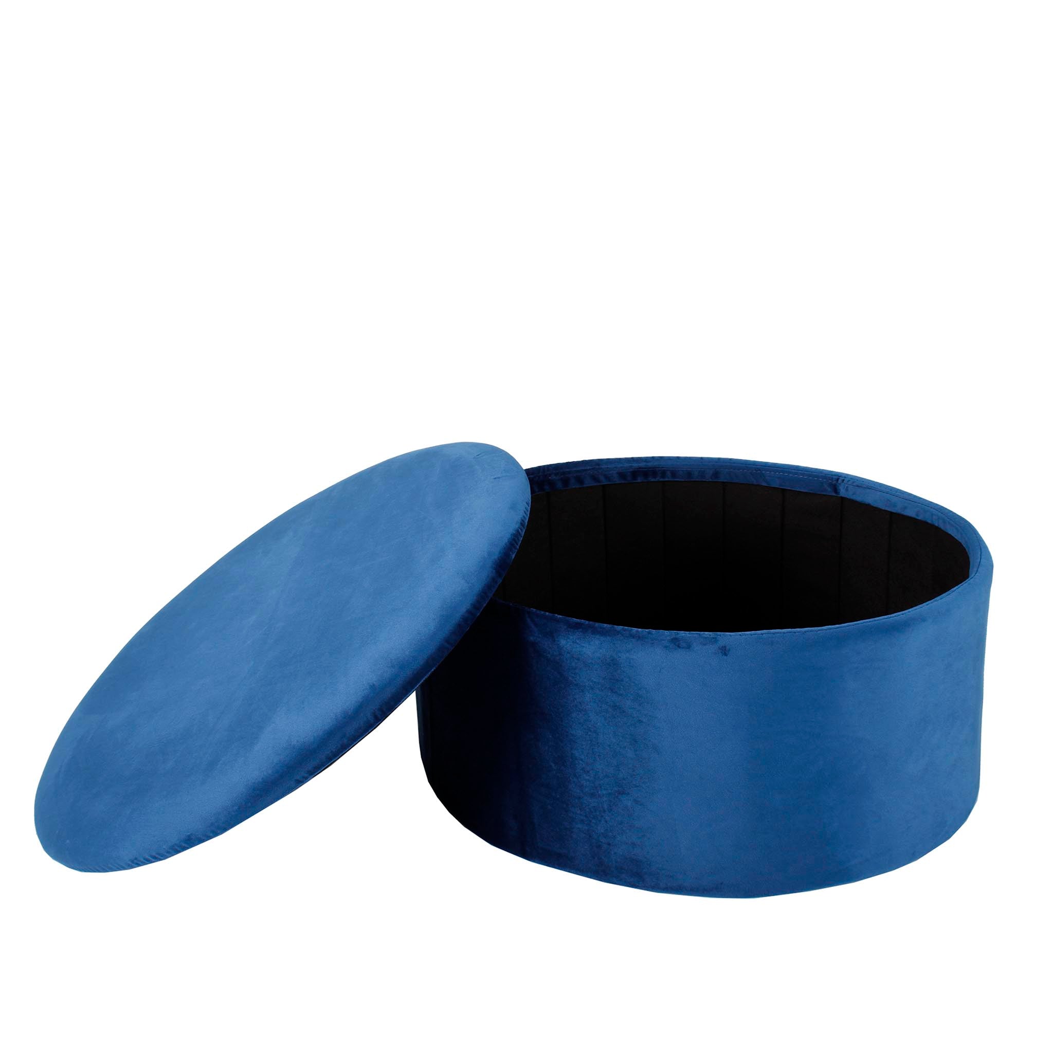 Blue round online ottoman with storage