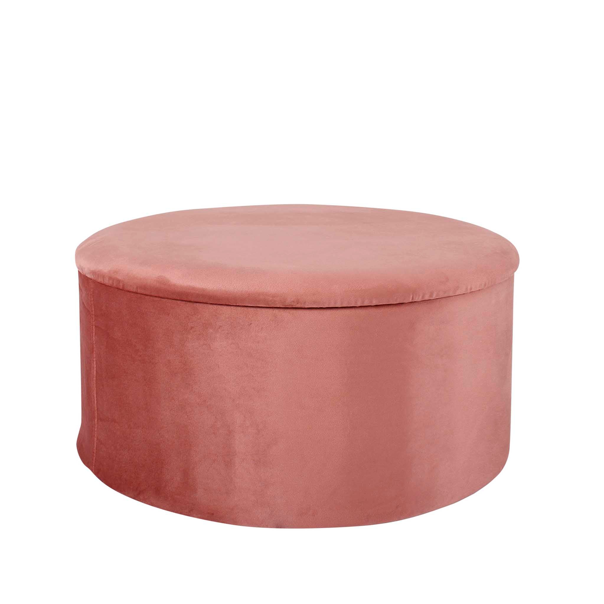 Pink velvet on sale round ottoman