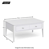 Chester White Coffee Table - Size Guide